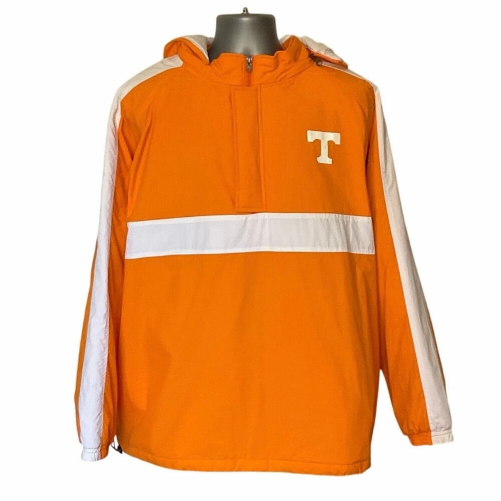 Tennessee Volunteers NCAA Jacket Mens 2XL Orange White Pullover Anorak Hooded - Picture 2 of 9